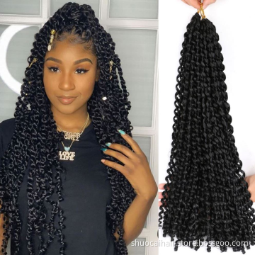 Passion Twist Hair Ombre Blonde Bohemian Water Wave Crochet Hair for Black Women Synthetic Braiding Hair Extension
